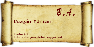 Buzgán Adrián névjegykártya